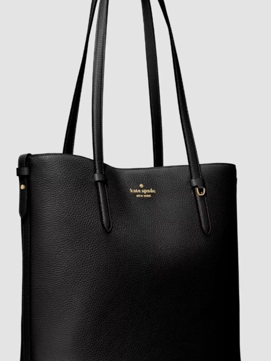 Kate Spade Juliette BLACK Pebbled Leather Medium Tote Shoulder Bag KN188 BNWT - Picture 2 of 7